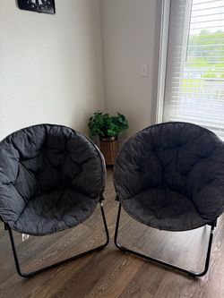 Set of 2 Folding Saucer Chairs