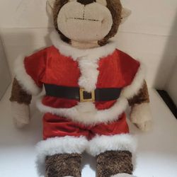 Build A Bear monkey in Santa Christmas costume Santa's outfit 