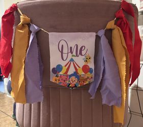 1st Birthday Chair Banner Plim Plim