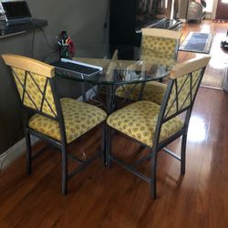 Custom Glass top Kitchen Table 