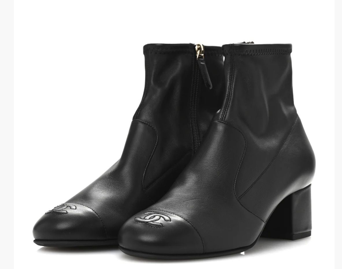 CHANEL Authentic Lambskin Boots