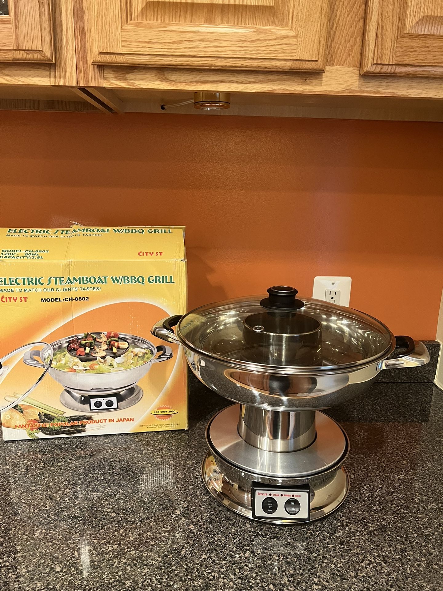Steam Boat W/ BBQ Grill, Electric, By City Star; Includes Ladle