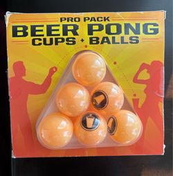 Beer pong cups and balls