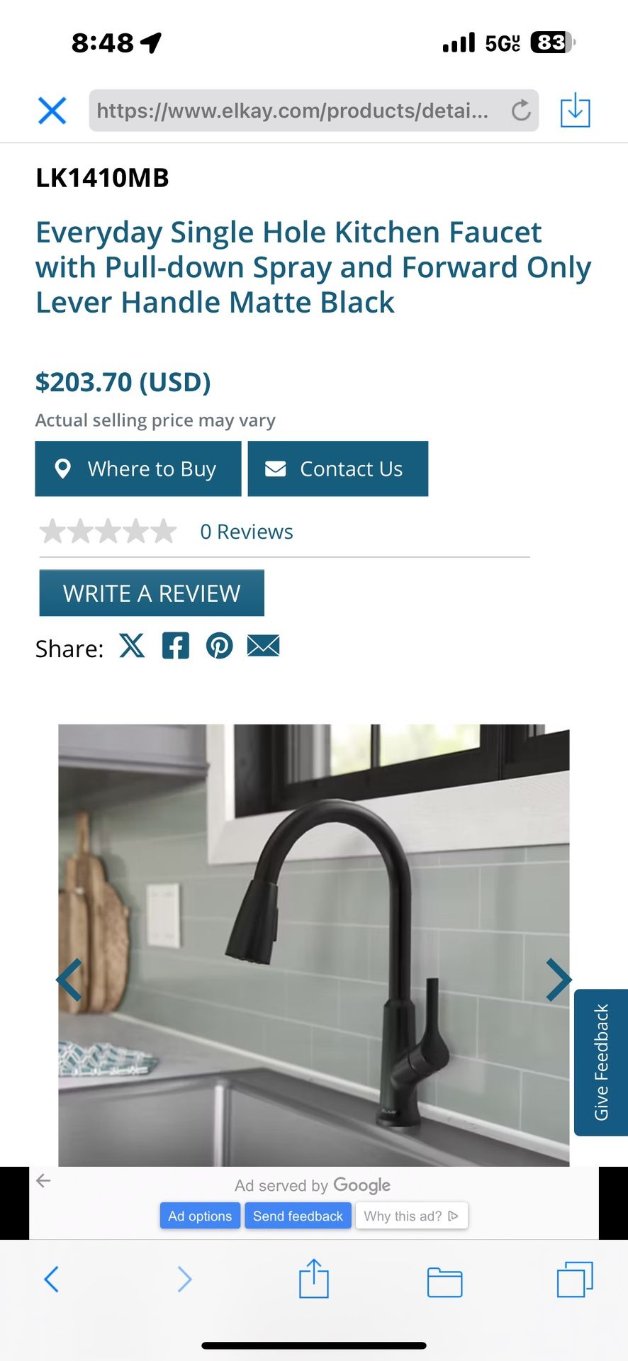 Kitchen faucet Home improvement