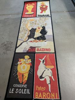 Italian-inspired rug with graphic designs