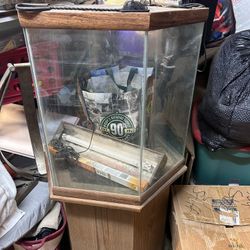 Hexagonal Wooden Fish Tank With Stand/Storage 50G
