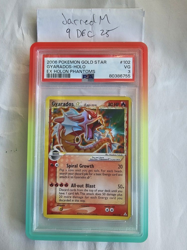 Pokemon Gyarados Gold Star PSA 3