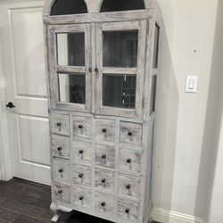 Vintage tall cabinet with drawers