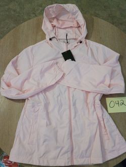 North Face Pink Hooded fall jacket /over coat for fall medium size