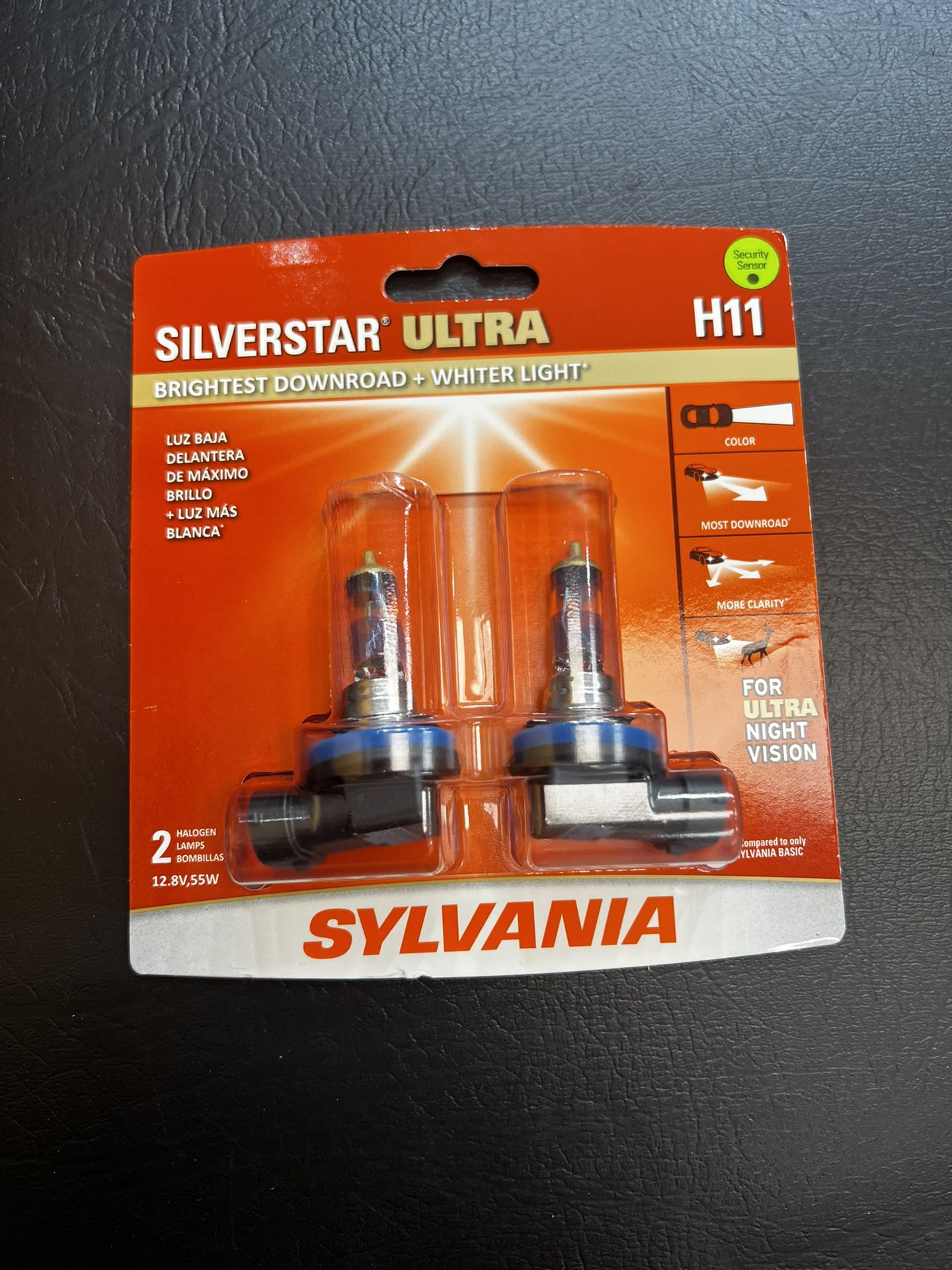 NEW - Sylvania H11 Silverstar ULTRA NIGHT VISION Halogen Headlight Bulbs 2-Pack
