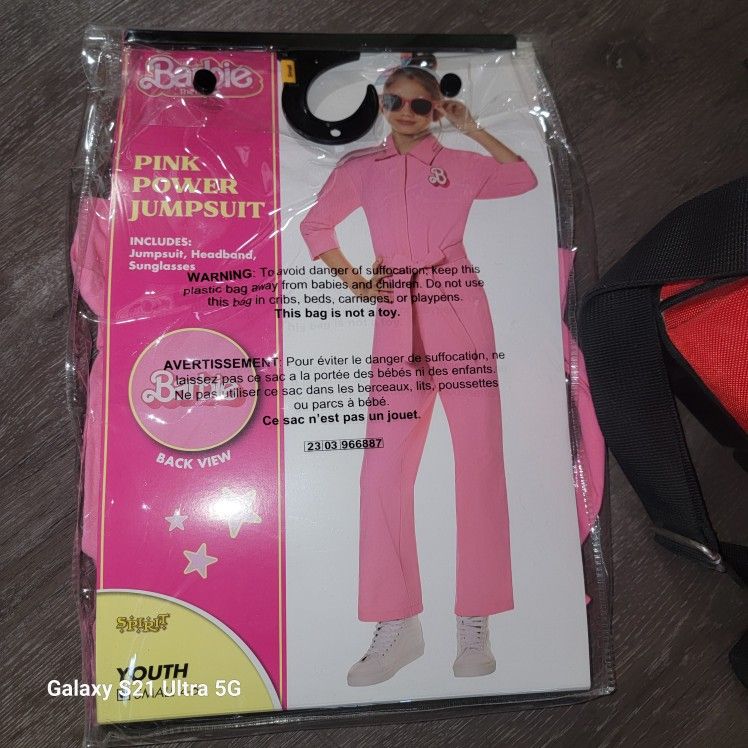 Barbie Costume Pink Power Jumpsuit Youth Small 4-6