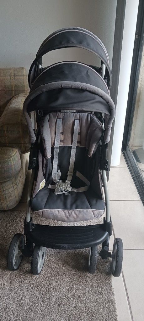 Graco Ready2Grow Click Connect LX Double Stroller, Glacier