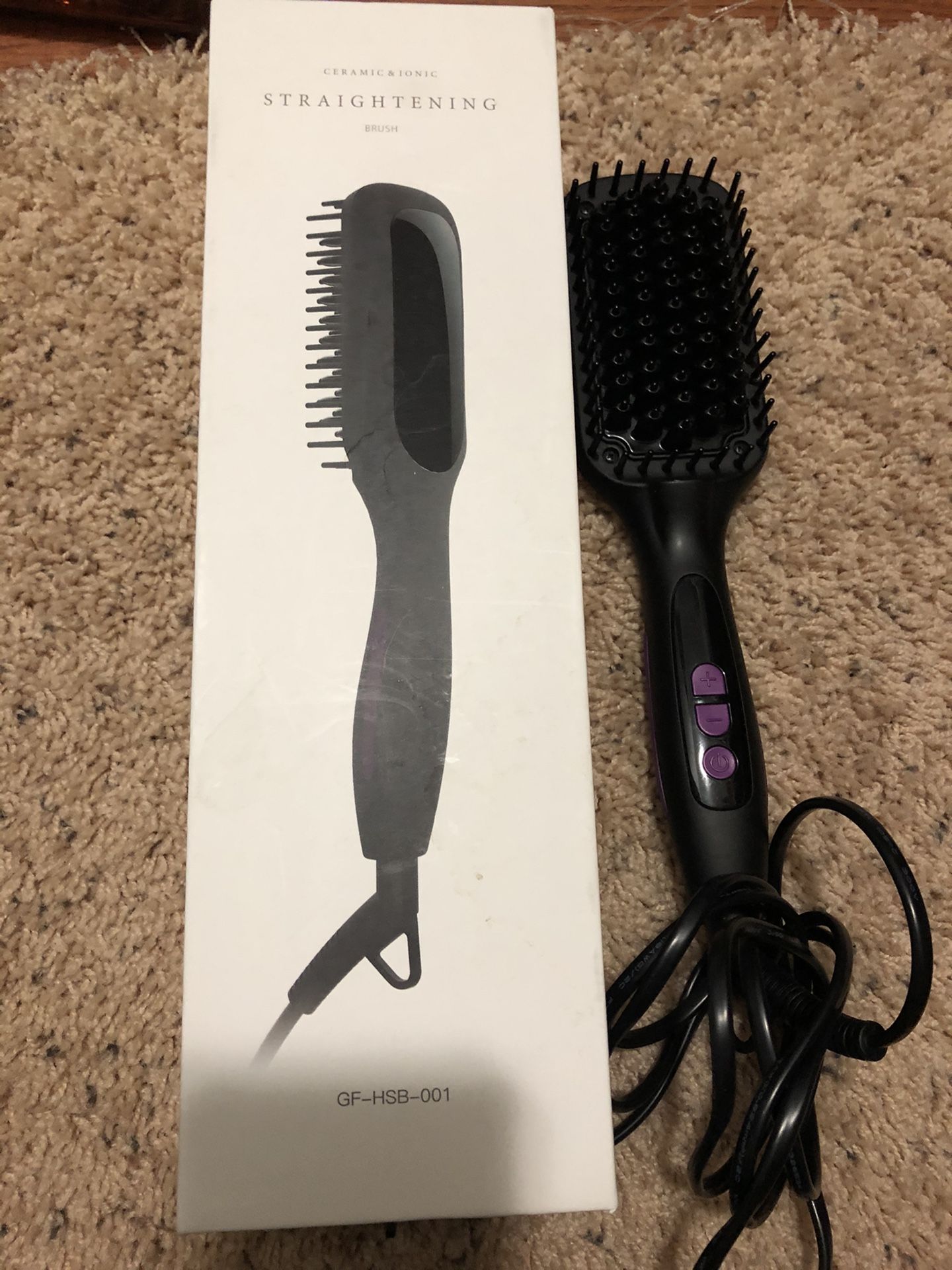 Hair straightener brush