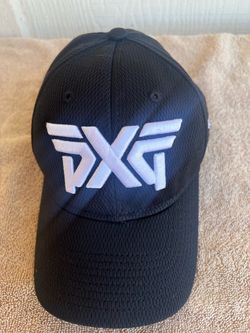 PXG Golf Hat Baseball Cap Men's Adjustable One Size Black White Snapback 4 Logo