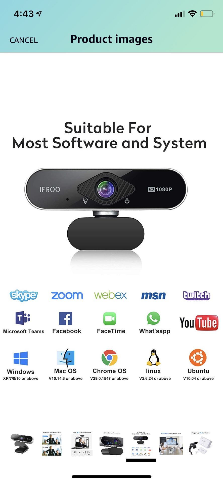FHD 1080P Webcam with Microphone,No fisheye Wide-Angle for Desktop Laptop Computer Web Camera,USB Plug and Play,Compatible Skype Zoom YouTube Windows/