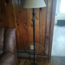 Glass Side Table / Floor Lamp 