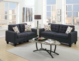 2-Piece Sofa Set Sofa & Loveseat-Black
