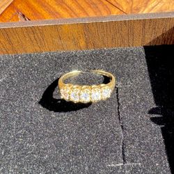 14K Gold Ring with Diamonds 