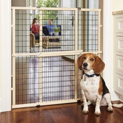 MYPET 37" Pressure‐Mounted Wire Mesh Dog Gate (29.5"–40")