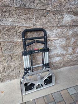 Vergo Folding Hand Truck Dolly With Strap Hooks