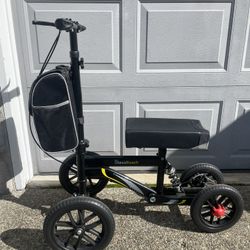 All Terrain Foldable Knee Scooter Walker - Economical Knee Walker for Foot Injuries, Compact Crutches Alternative - Black