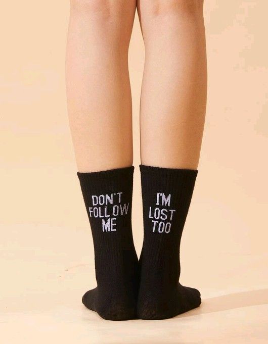 Dont Follow Me Crew Socks Funny Socks for Women