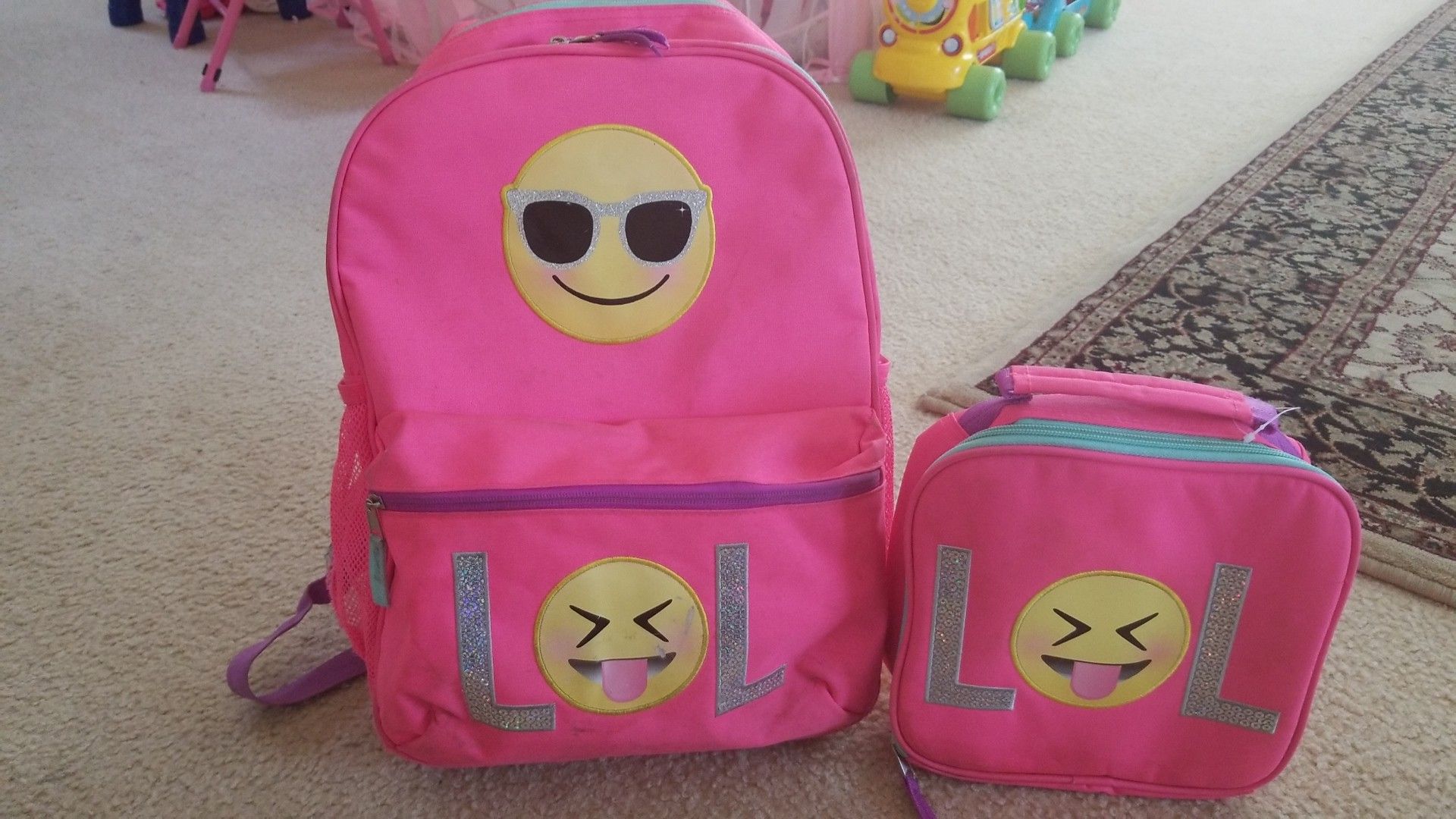 Children's place emoji bookbag and lunch box set