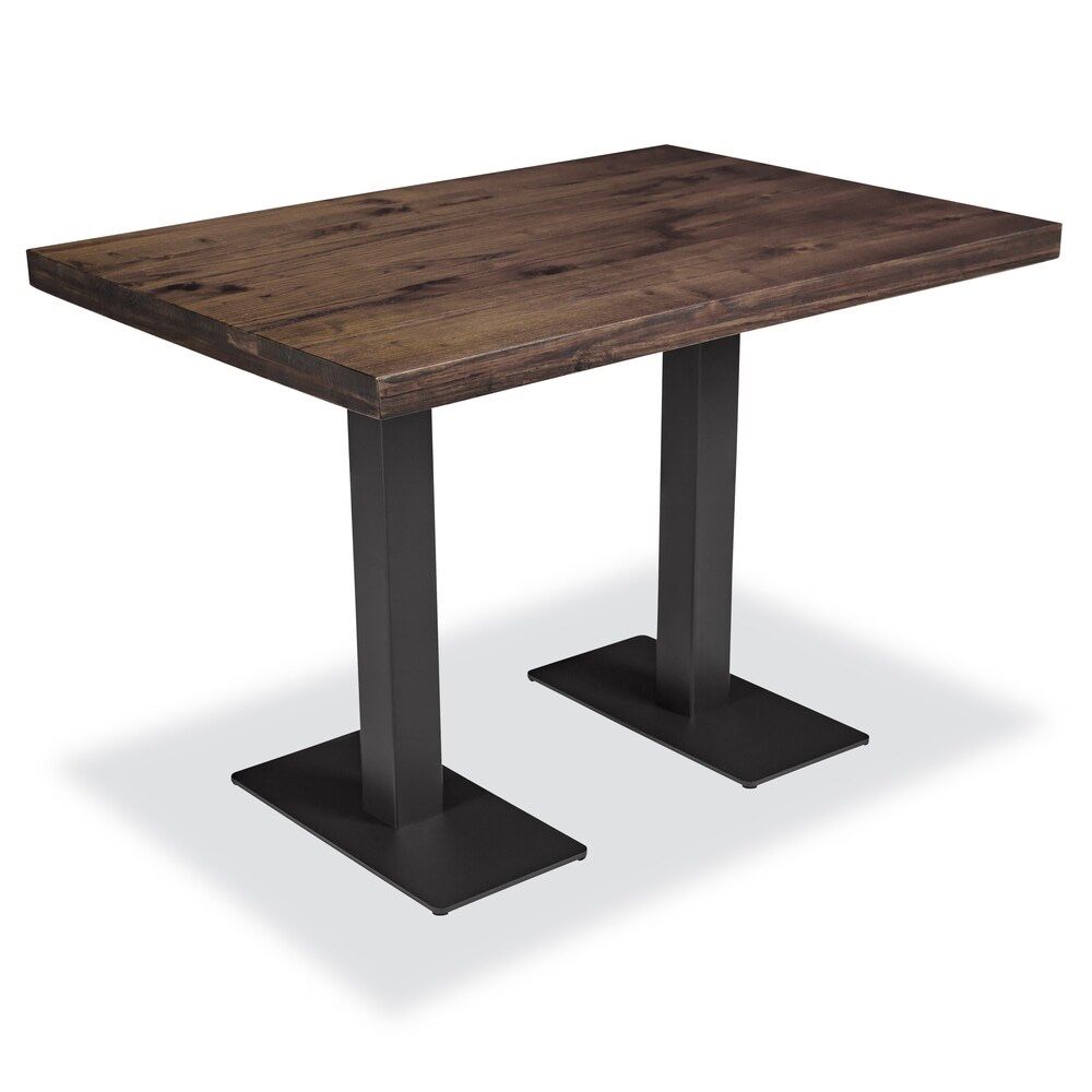 Solid Wood Dining Table With Metal Base