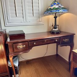 Beautiful cherry-walnut stain all wood Desk 