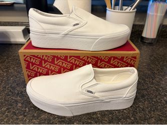 Platform Slip-On Vans - White (W9)