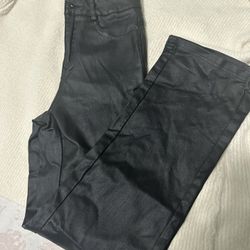 Leather Black Stretchy Pants , Pants And Tops Set Size XS MOSTLY BRAND NEW , The Orange Pants Once Worn Pick Up Near tully And