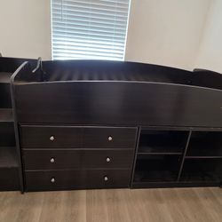 Twin Bed With Stairs, Has Matching Bookshelf And Dresser