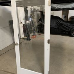 Interior white doors with clear glass panel