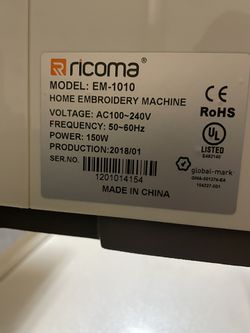 Ricoma EM-1010 Home Embroidery Machine