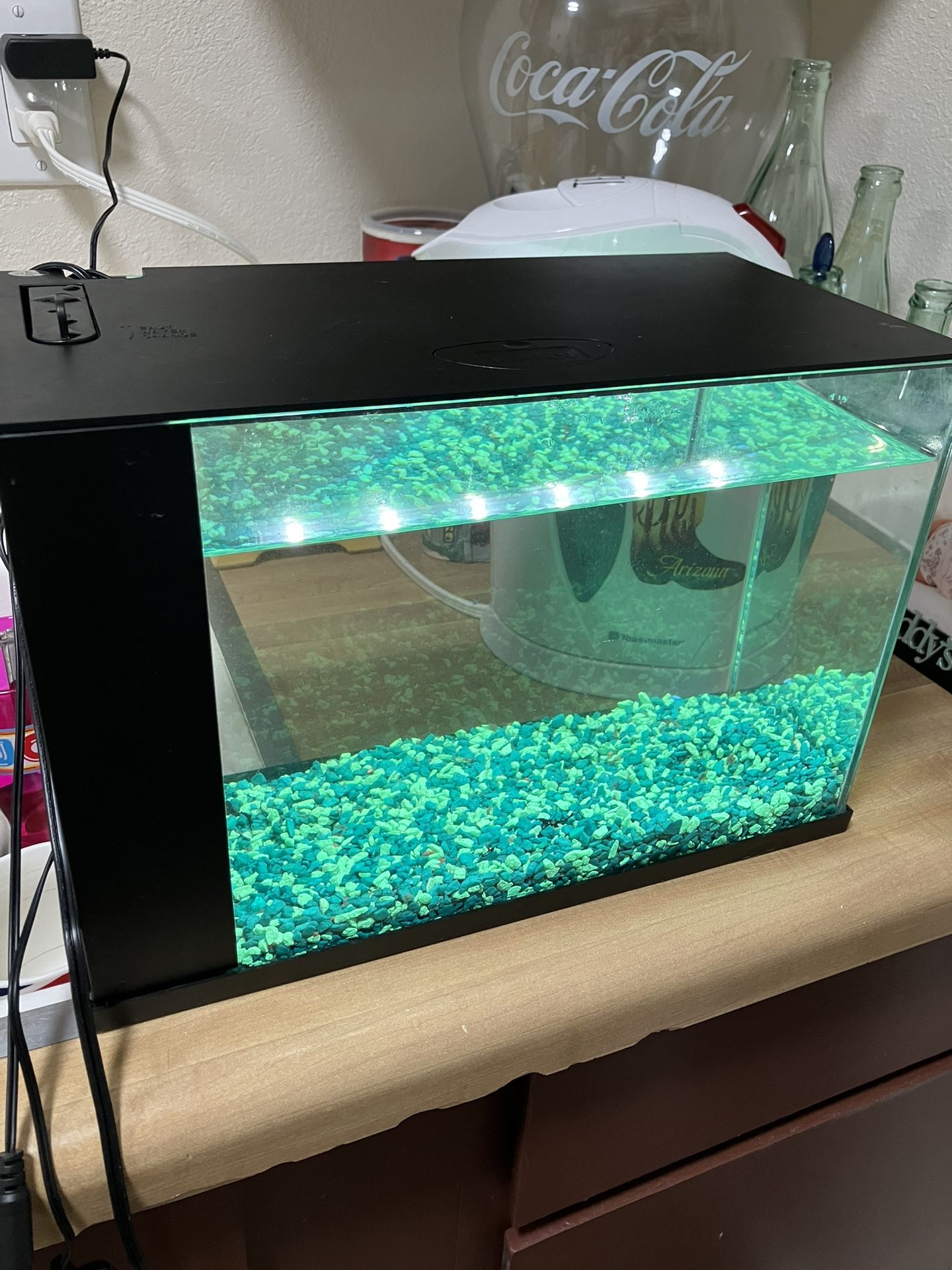 Two Fish Tanks With Supplies