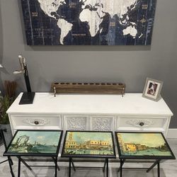 Vintage Mid Century Artex Folding Tray Table Stand Wooden Euro European Art Rare w/ Stand!