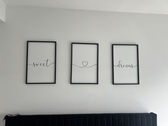 Sweet Dreams” 3-Piece Minimalist Wall Art – $35 (DMV Area)