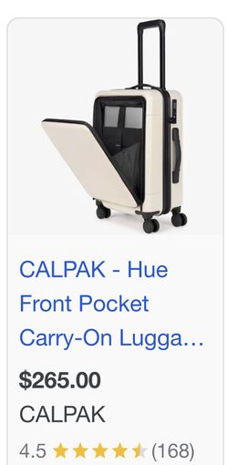 Dark Gray CalPak Front Pocket Carry On Suitcase 