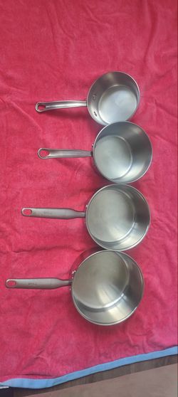 4 Stainless Steel Saucepans - Farberware Millennium + T-fal