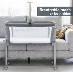 Baby Bassinet Bedside Is Sleeper, Easy to Assemble Bassinets for Baby/Infants, Height Adjustable Bedside Bassinet for Newborn Baby 