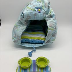 American Girl Doll Pet Dog Coconut Westie House Bowl Bone Bed Mat RETIRED