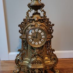 Imperial Italian Franz Hermle German Brass Mantle Clock