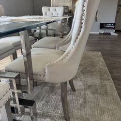 Dining Table velvet Chairs 