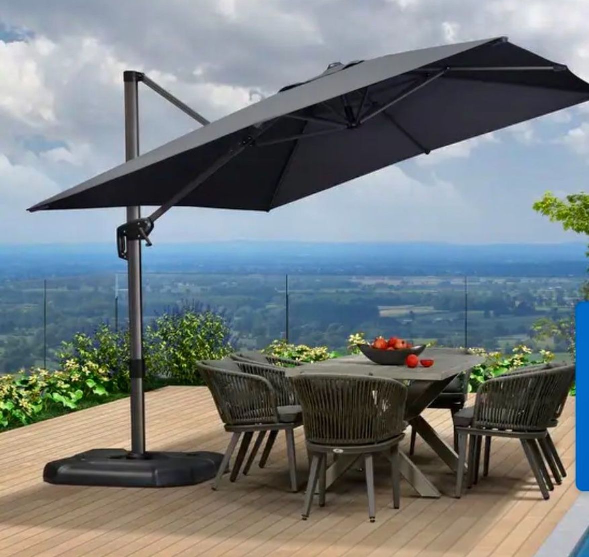 PURPLE LEAF 9 x 11.5 ft 360 Degree Rotation Patio Cantilever Umbrella