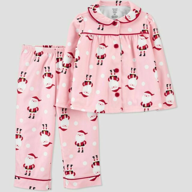 Toddler Girls Santa coat pajama set just one you made by carter's pink 2T