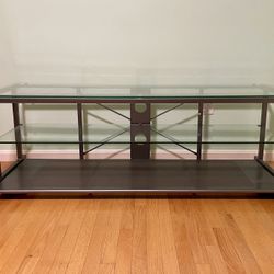 Gray Metal & Glass Contemporary Entertainment Center