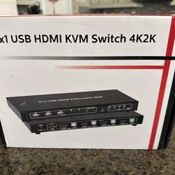 4×1 USB HDMI KVM Switch – 4K Support, Works Perfectly