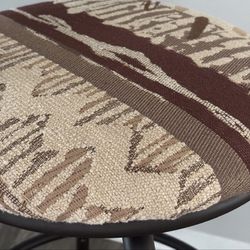 Swivel Metal Counter Stool w/ Decorative Back & Upholstered Seat
