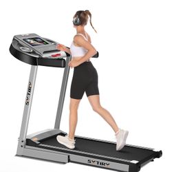 New in a sealed box SYTIRY Foldable Treadmills for Home with Incline,10" HD TV Touchscreen/5'' LCD, WiFi/Bluetooth Audio Speakers, Multifunctional Run