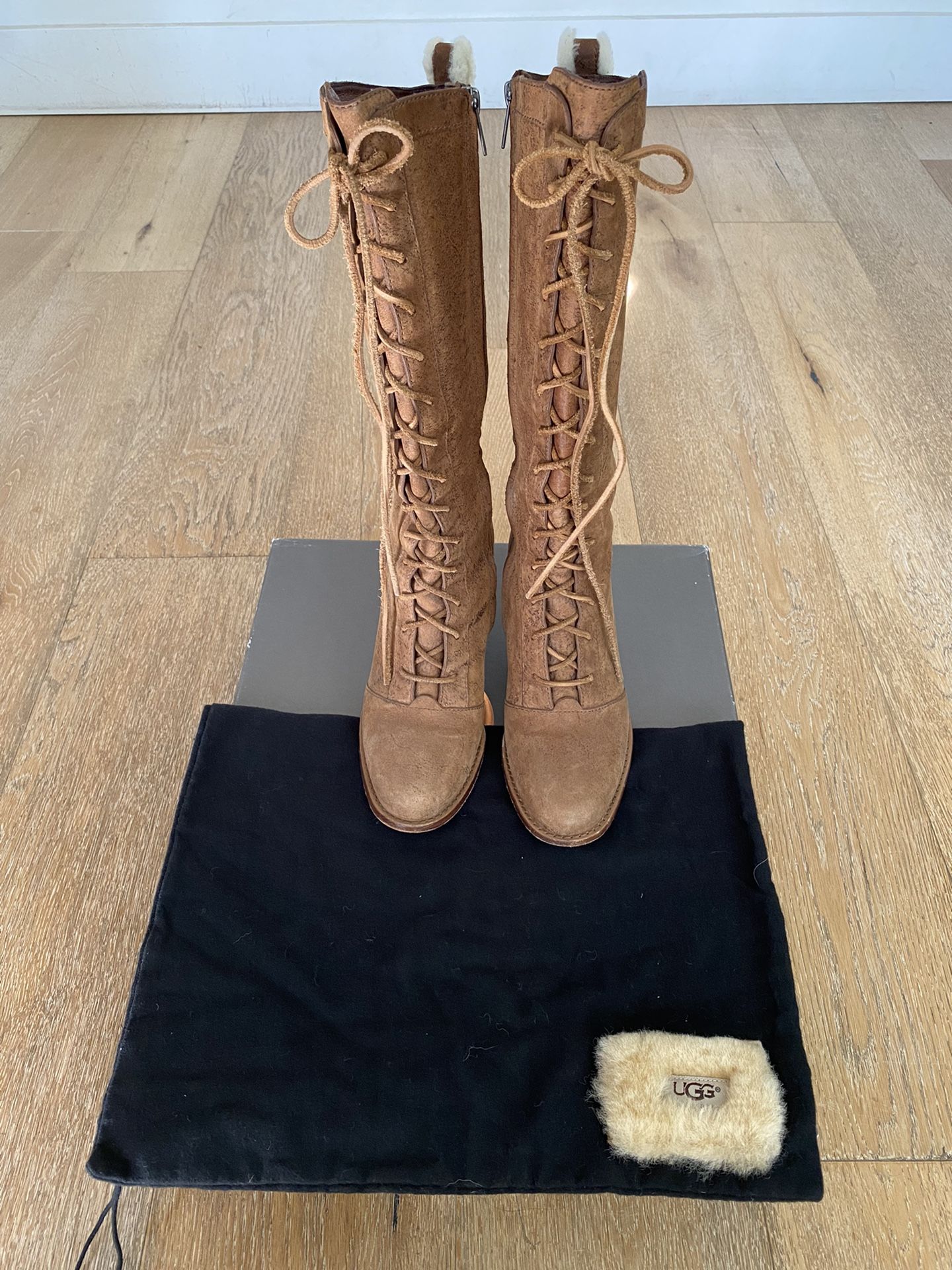 Ugg Shoes | Ugg Camille Lace Up Heeled Boots | Color: Dark Brown | Size: 8.5